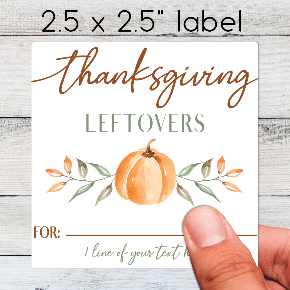 Pumpkin Thanksgiving Leftovers Labels
