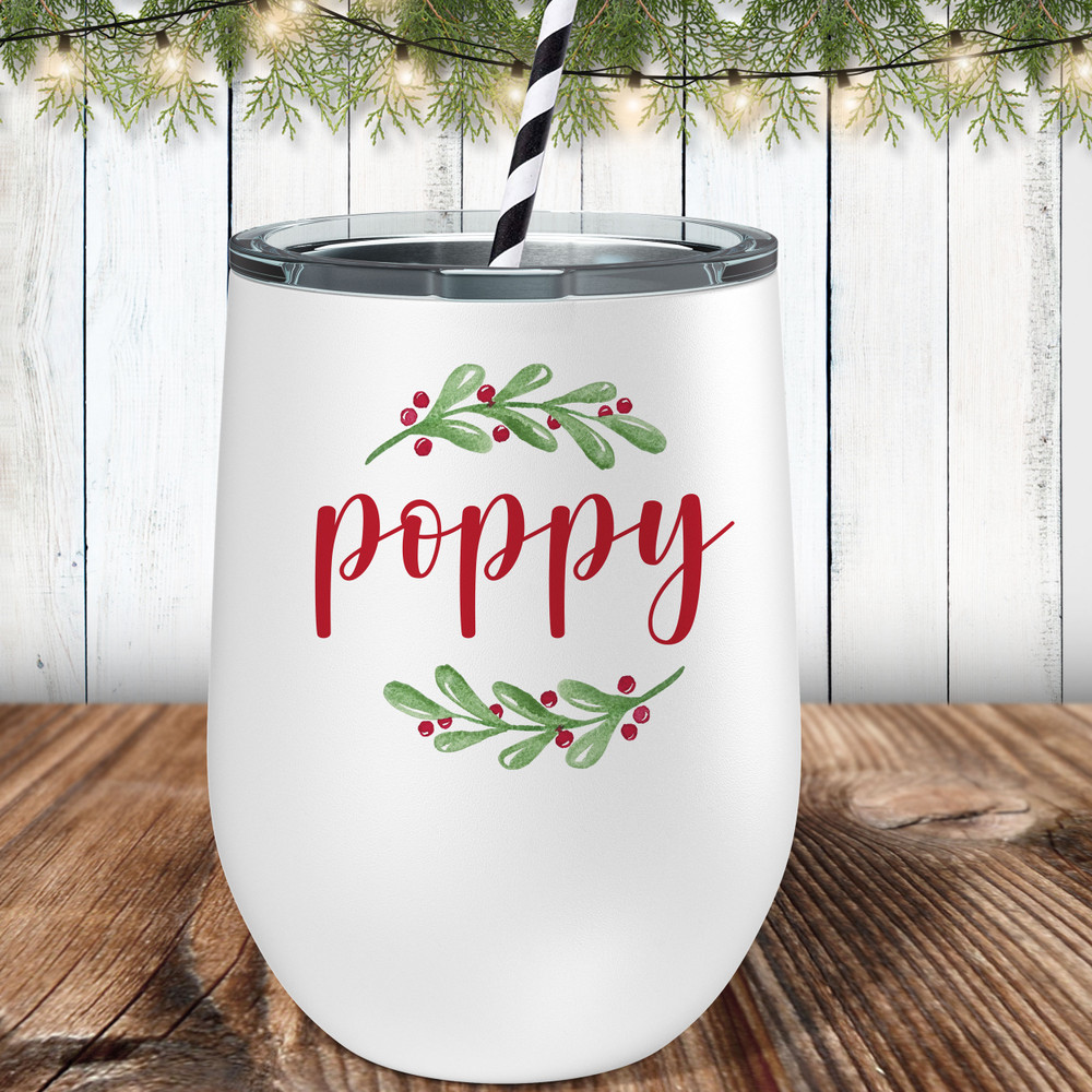 Watercolor Holly Wine Tumblers