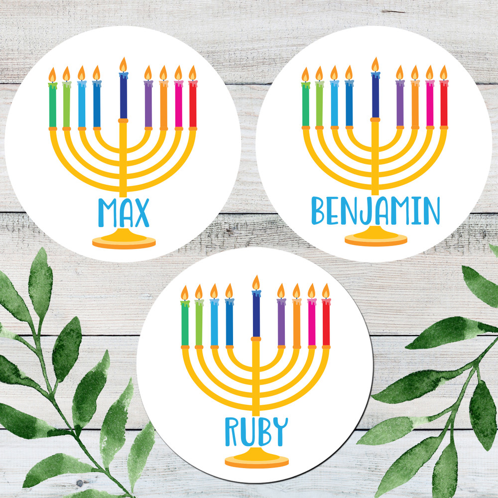 Hanukkah Menorah Gift Labels