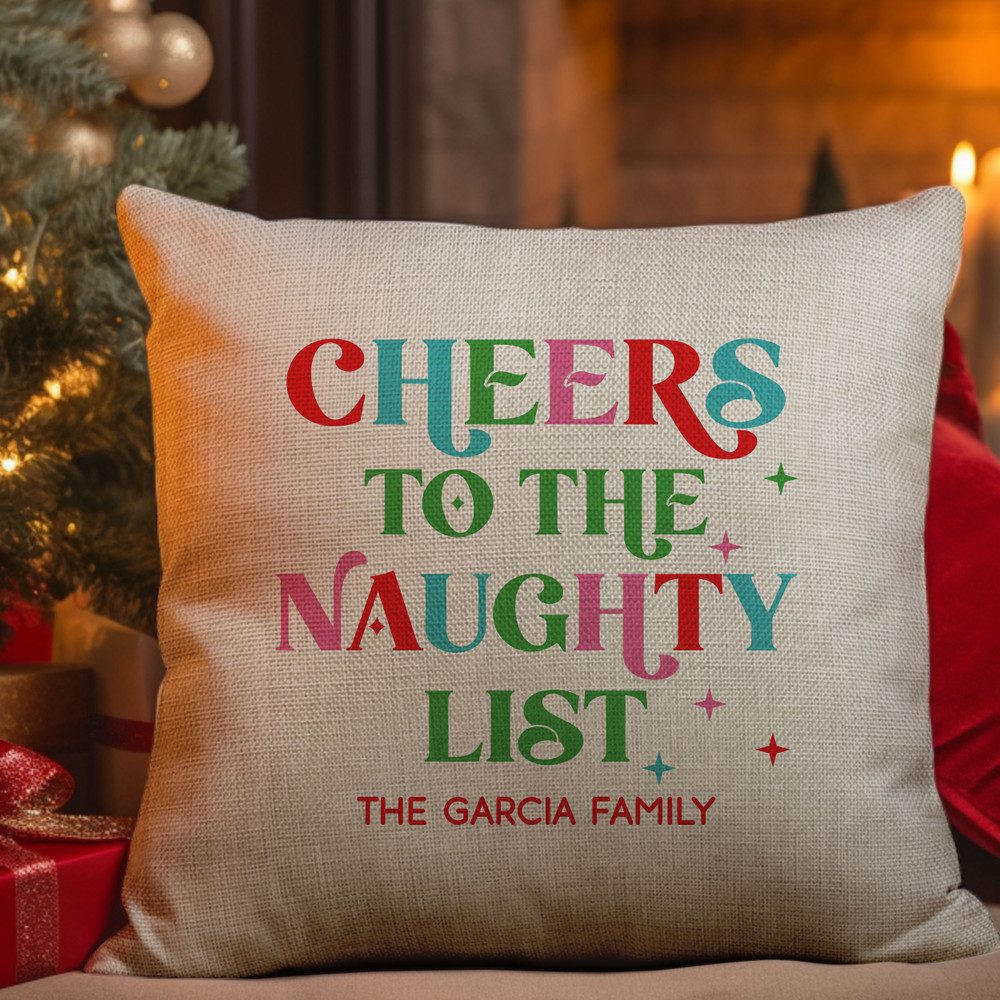 Naughty List Throw Pillow Cover