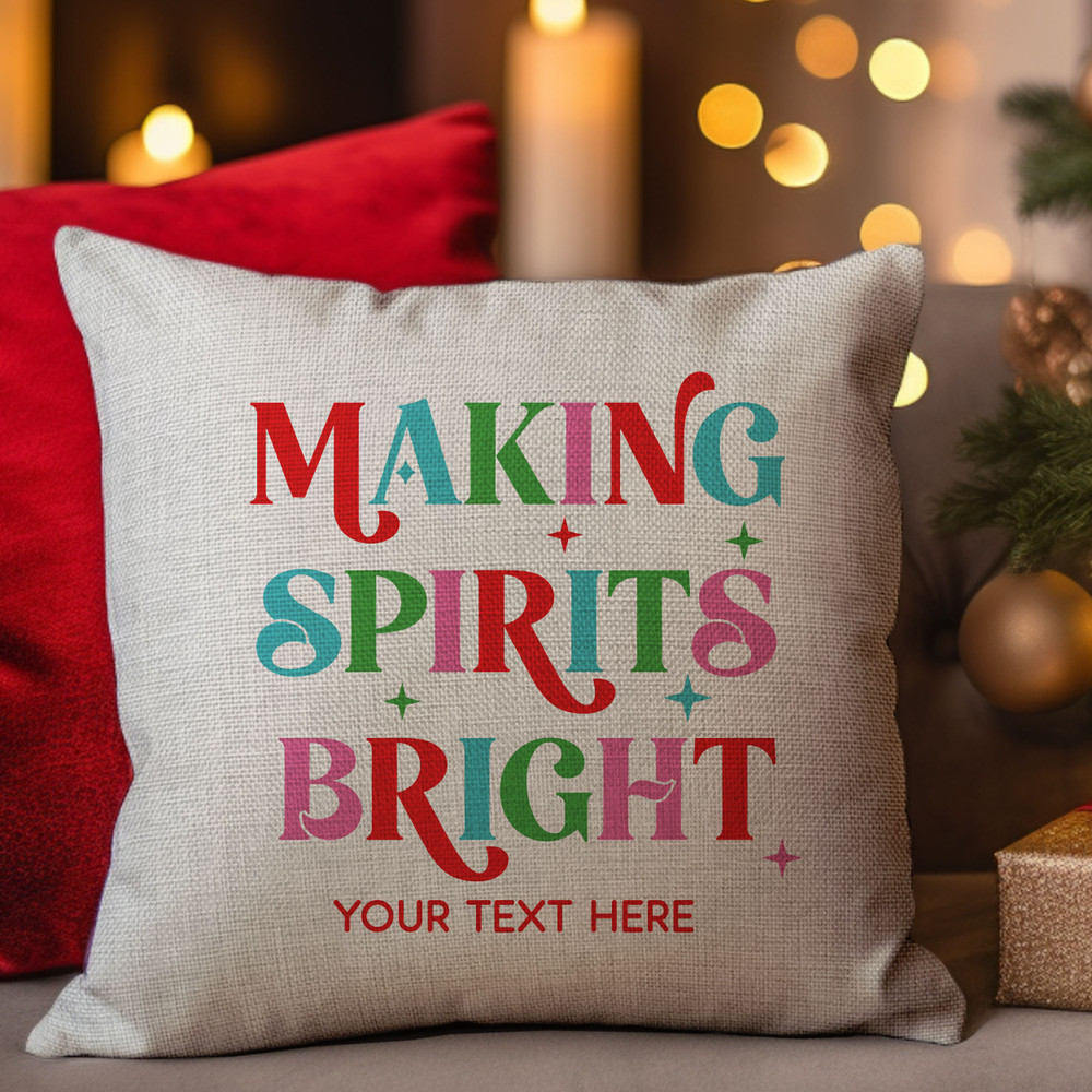 Making Spirits Bright Throw Pillow Cover