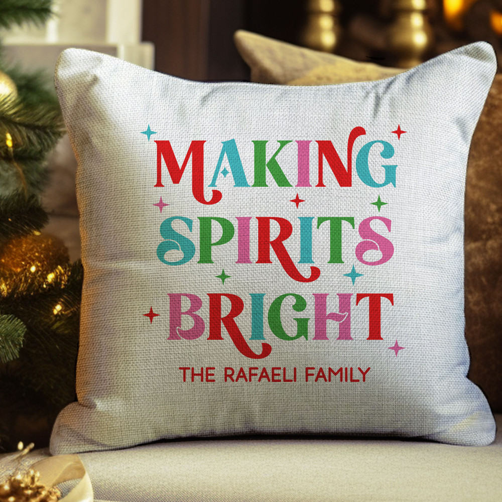 Making Spirits Bright Throw Pillow Cover