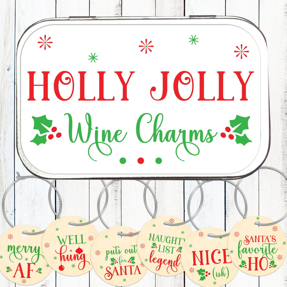 Naughty Christmas Wine Charms