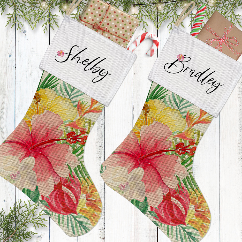 Tropical Floral Christmas Stockings