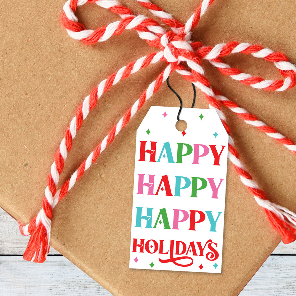 Cheerful Holidays Printable Tags (Instant Download)