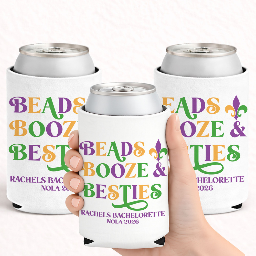 Beads Booze + Besties Can Coolers
