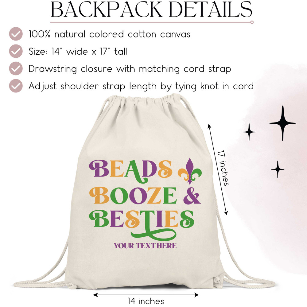 Beads Booze & Besties Tote + Favor Bags
