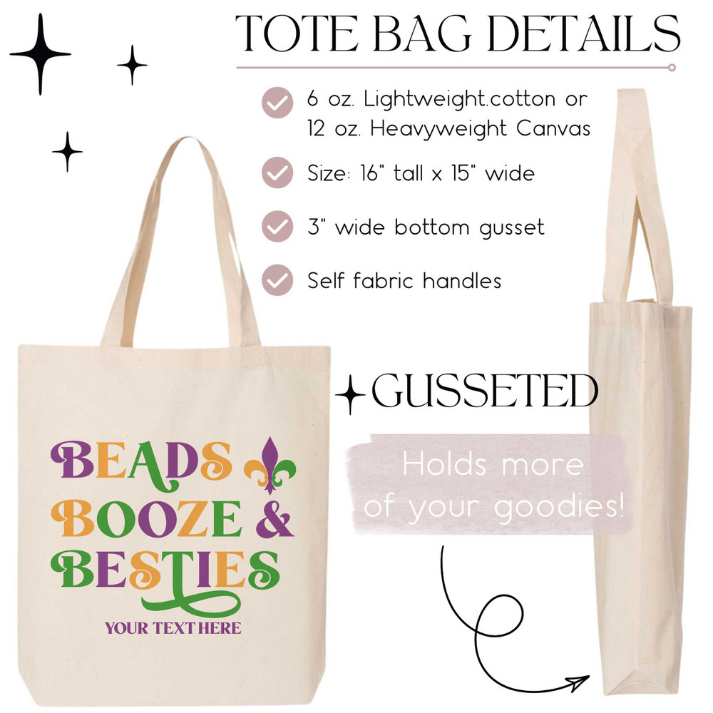Beads Booze & Besties Tote + Favor Bags