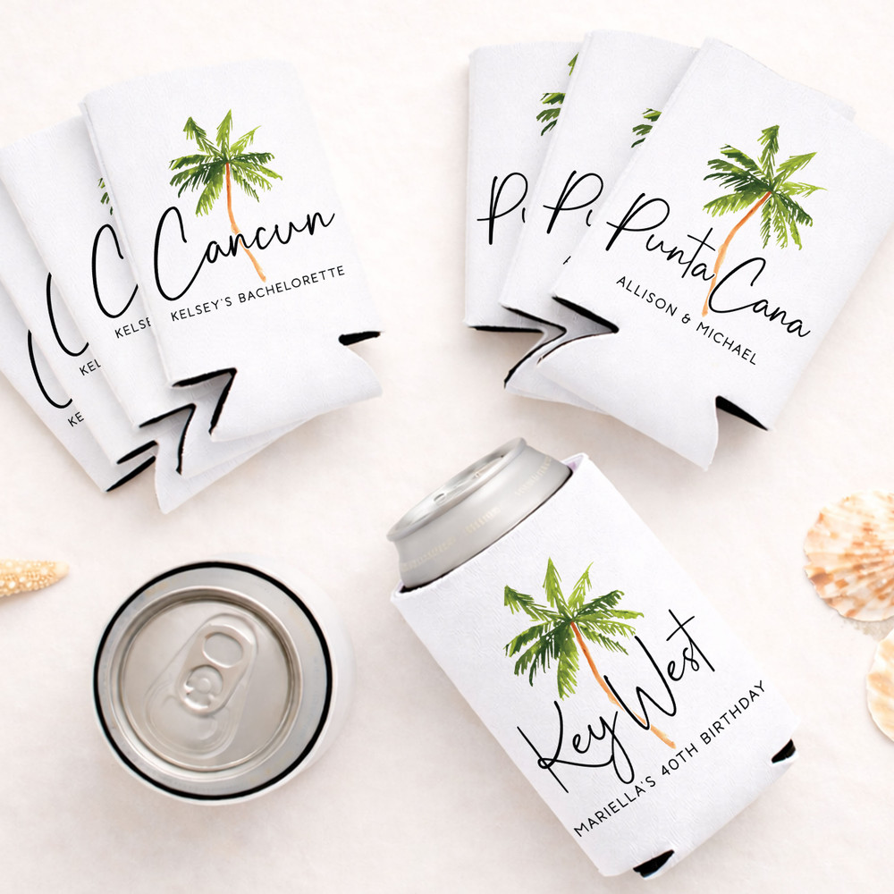 Palm Tree Destination Can Coolers