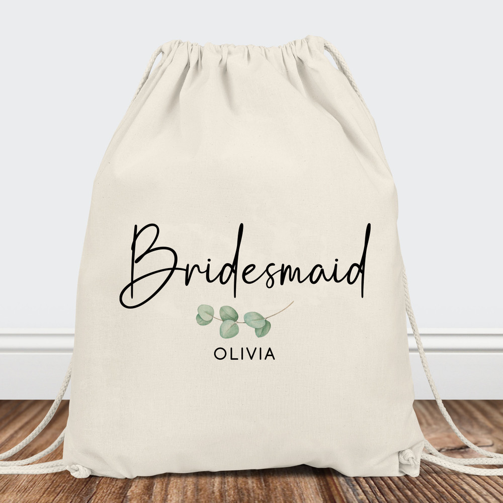 Eucalyptus Bridal Party Tote Bags