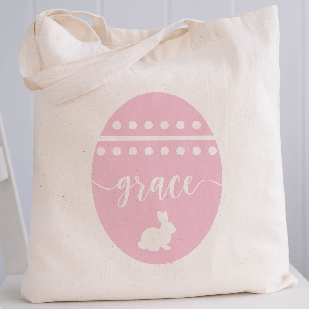 Personalized Easter Tote Bags -  Custom Easter Egg Hunt Bags for Kids