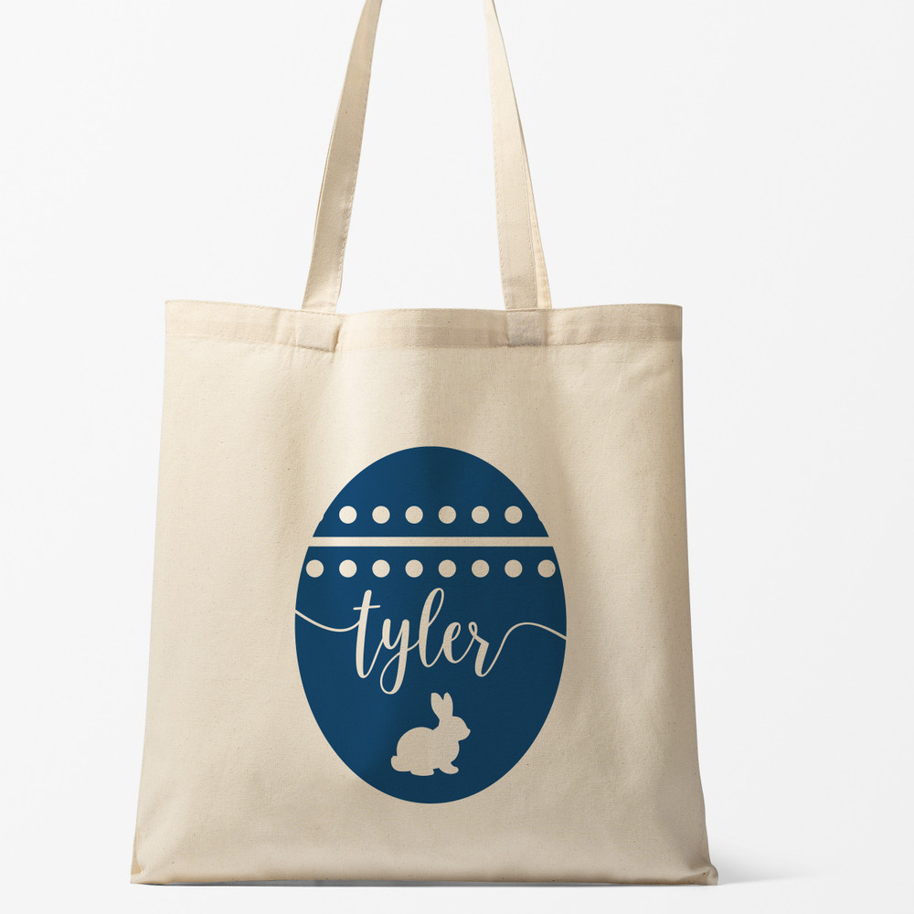 Personalized Easter Tote Bags -  Custom Easter Egg Hunt Bags for Kids