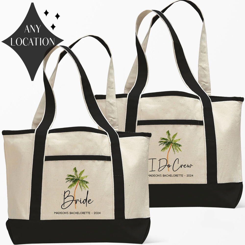 Palm Tree Mexico Beach Tote Bags