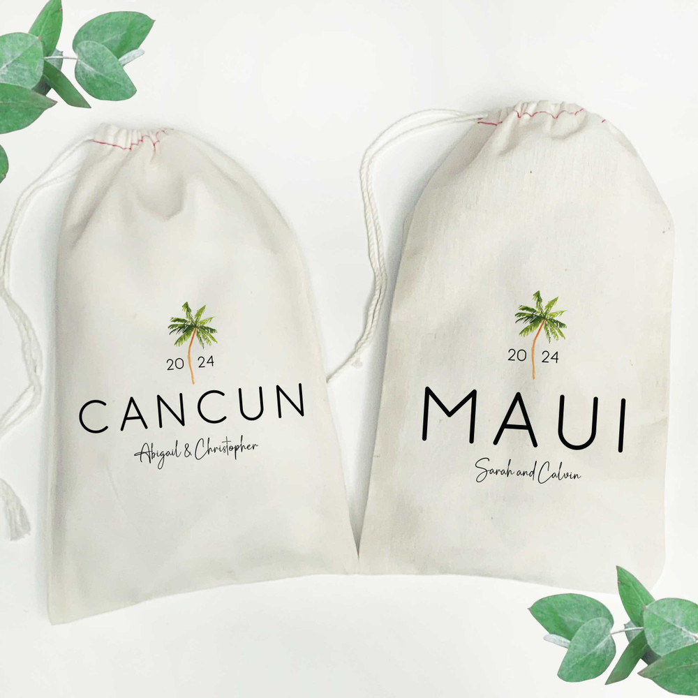 Palm Tree Wedding Favor Bags