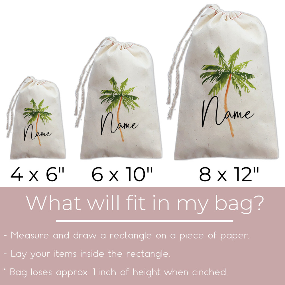 Palm Tree Name Tote Bags
