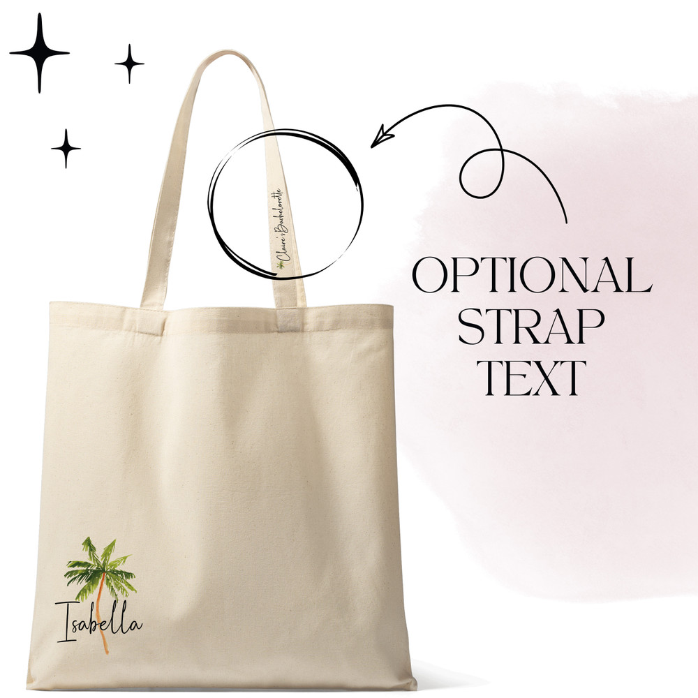 Palm Tree Name Tote Bags