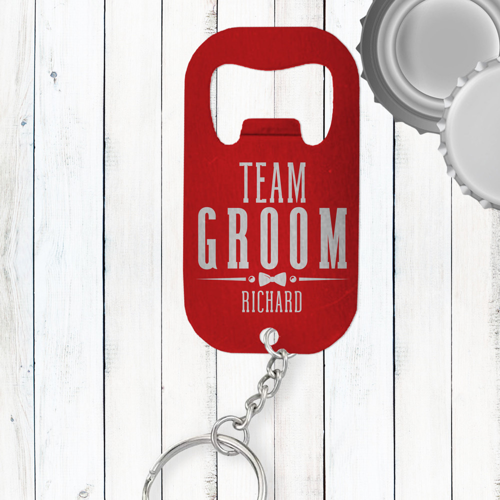 Personalized Team Groom Stainless Steel Bottle Openers