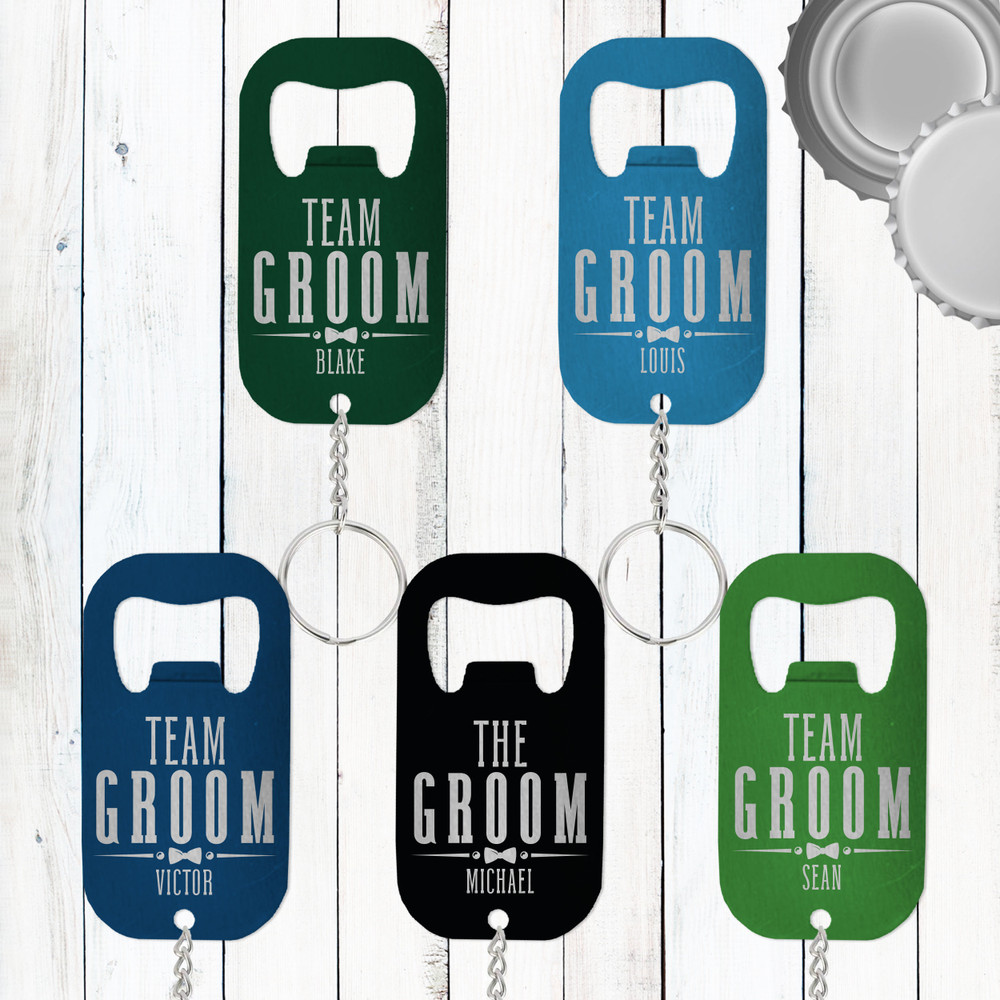 Personalized Team Groom Stainless Steel Bottle Openers