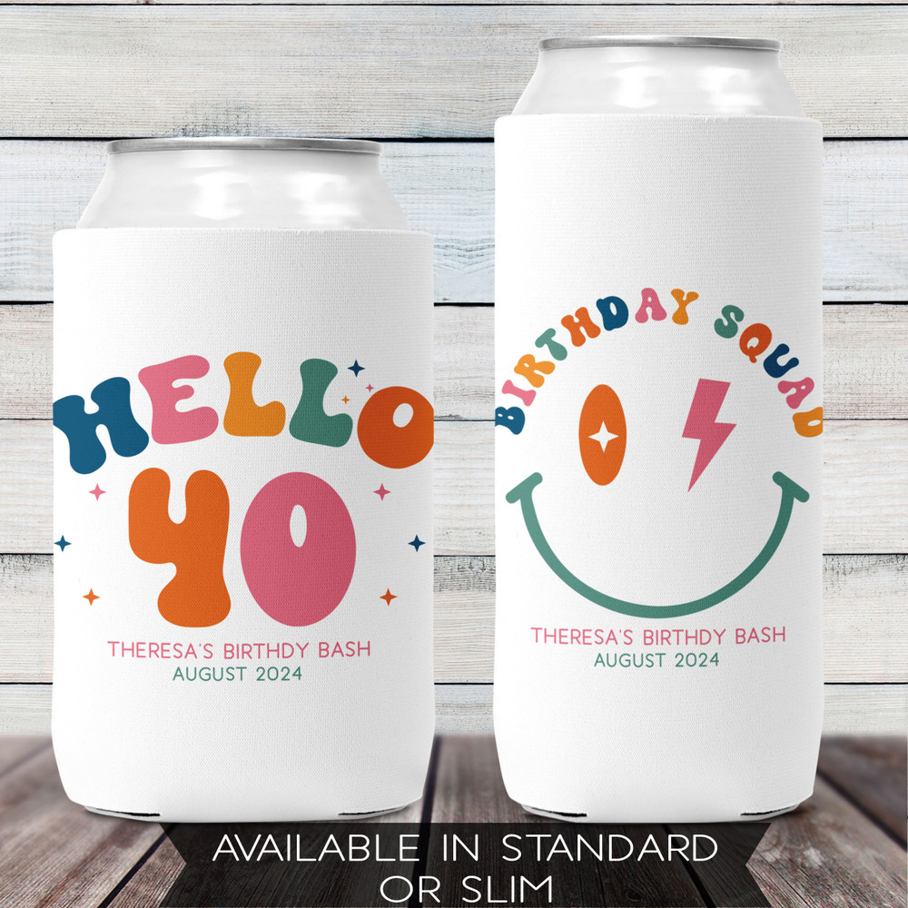 Retro Birthday Can Coolers