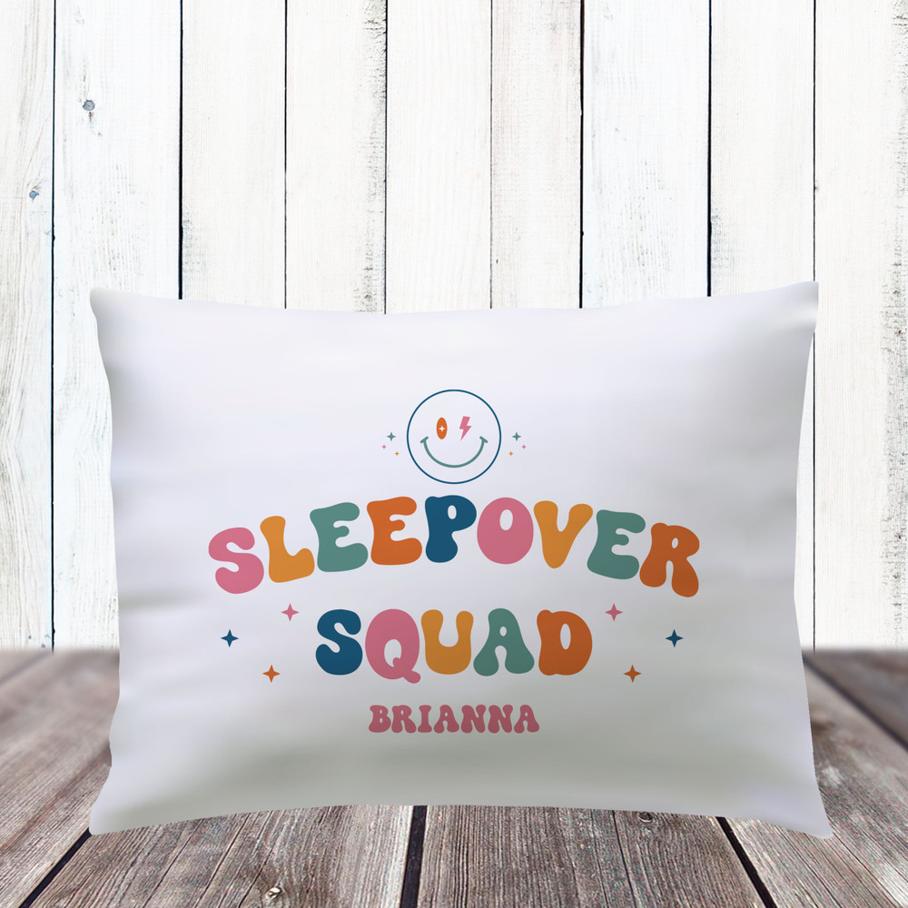 Sleepover Squad Pillowcase - Girls Slumber Party - Sleepover Pillowcases with Names - Slumber Party Favors