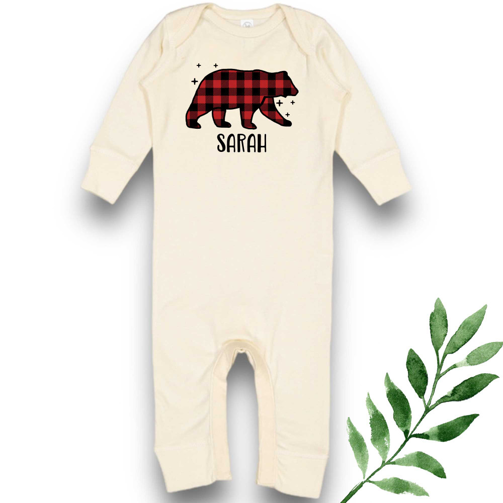 Plaid Bear Baby Shirt