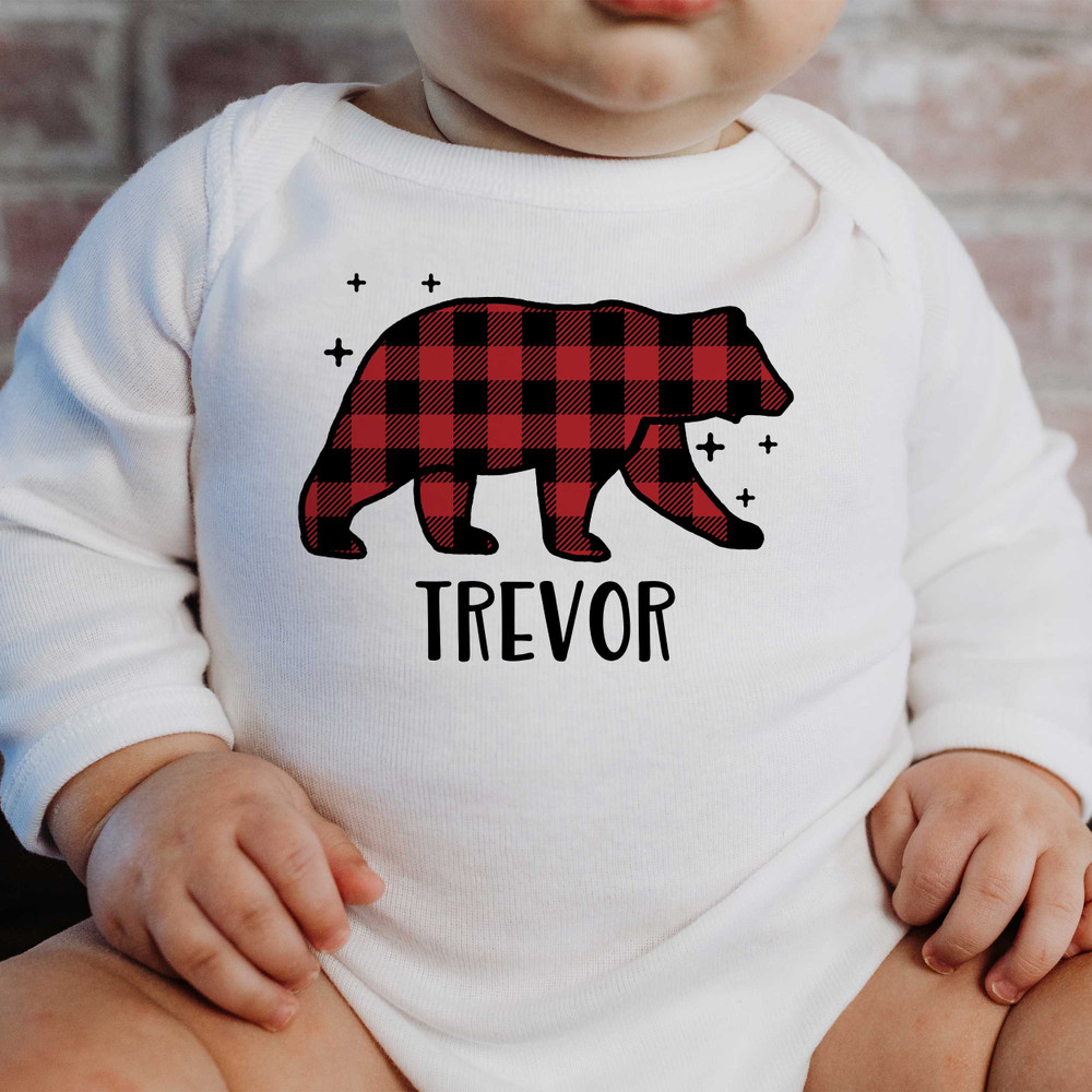 Plaid Bear Baby Shirt