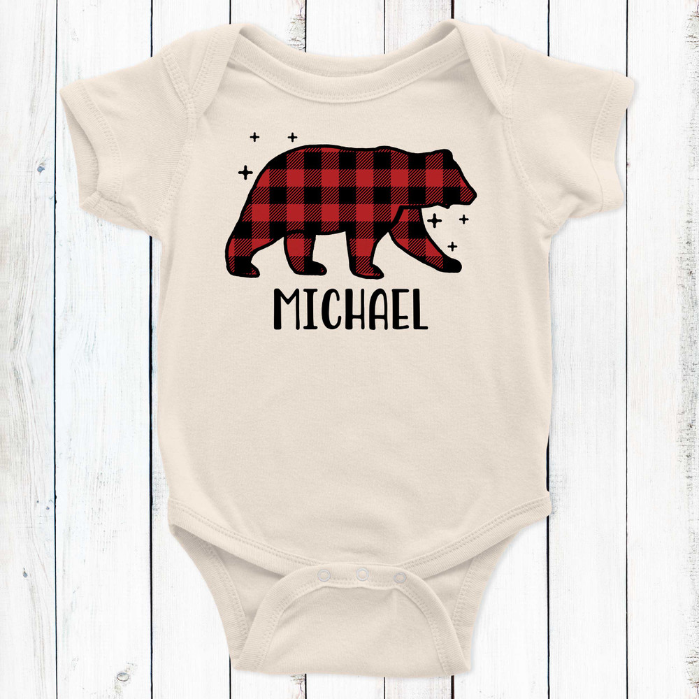 Plaid Bear Baby Shirt
