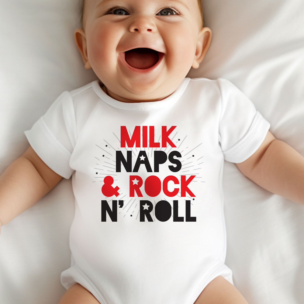 Milk Naps & Rock 'N Roll Baby Shirt