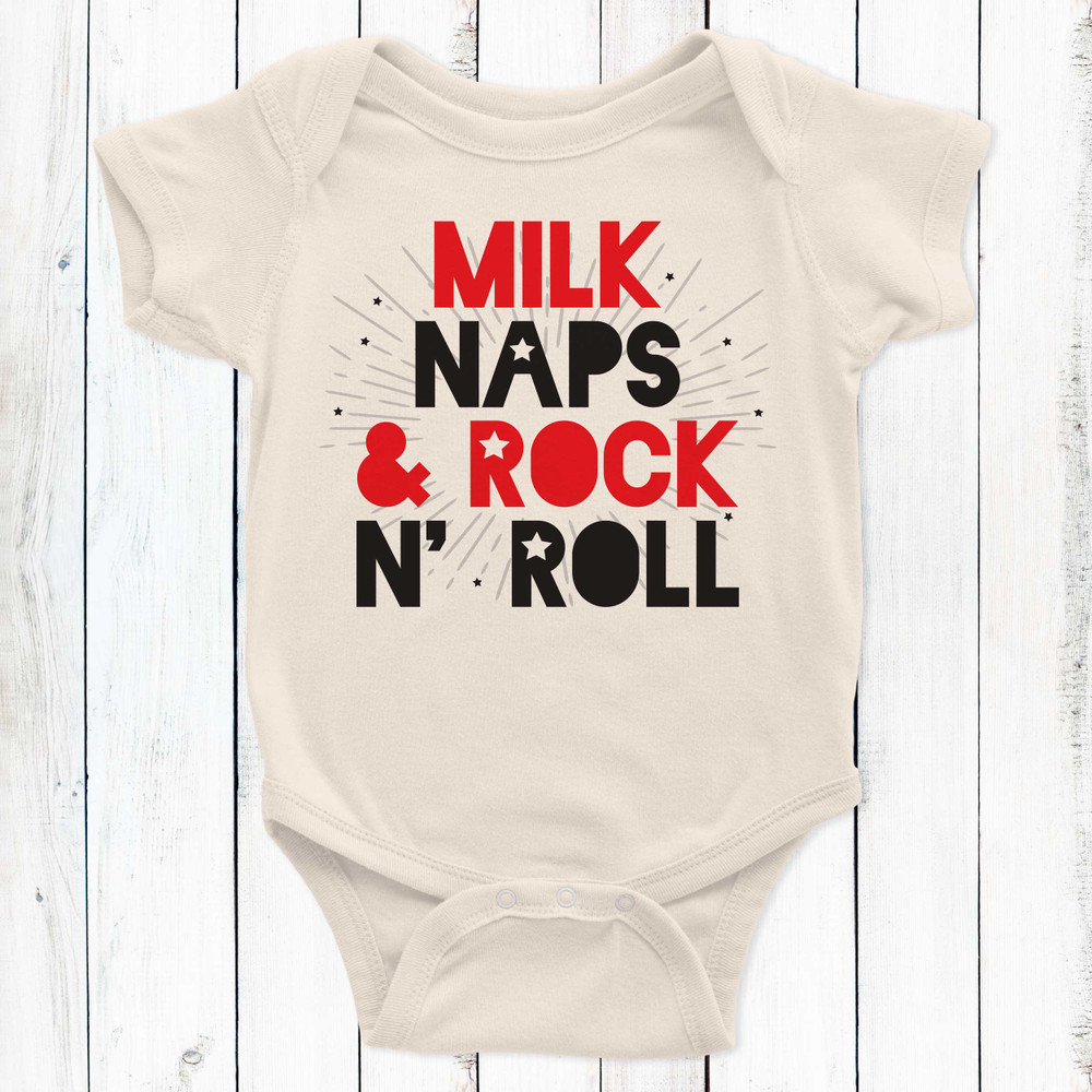 Milk Naps & Rock 'N Roll Baby Shirt
