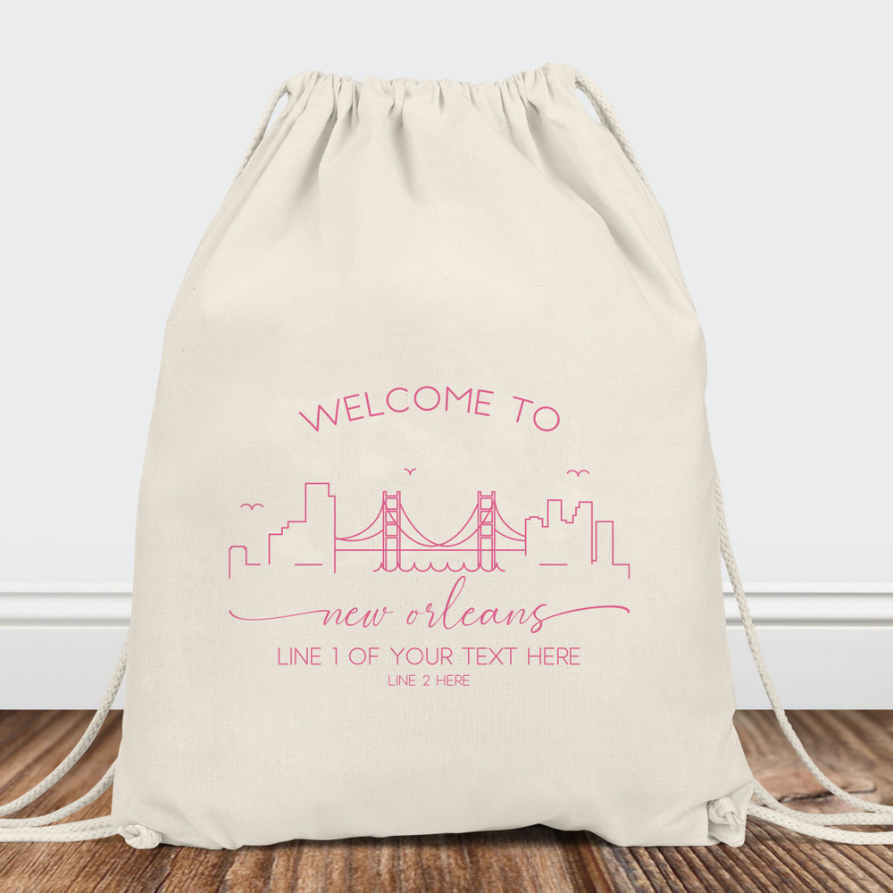 Personalized Welcome to New Orleans Bags - New Orleans Birthday Bags - New Orleans Backpacks for NOLA Bachelorette