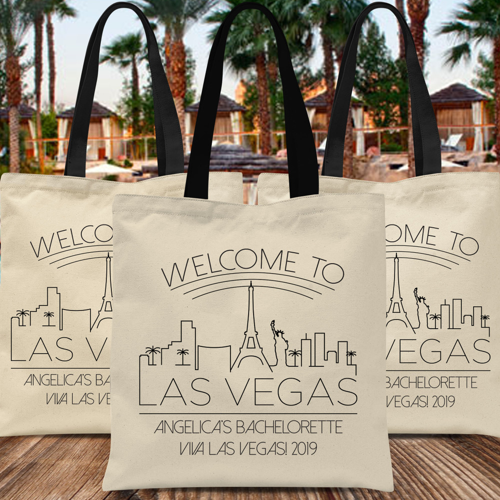 Welcome To Las Vegas Skyline Tote Bags