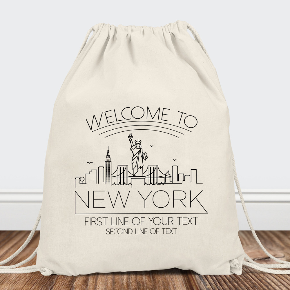 Welcome To New York Skyline Tote Bags