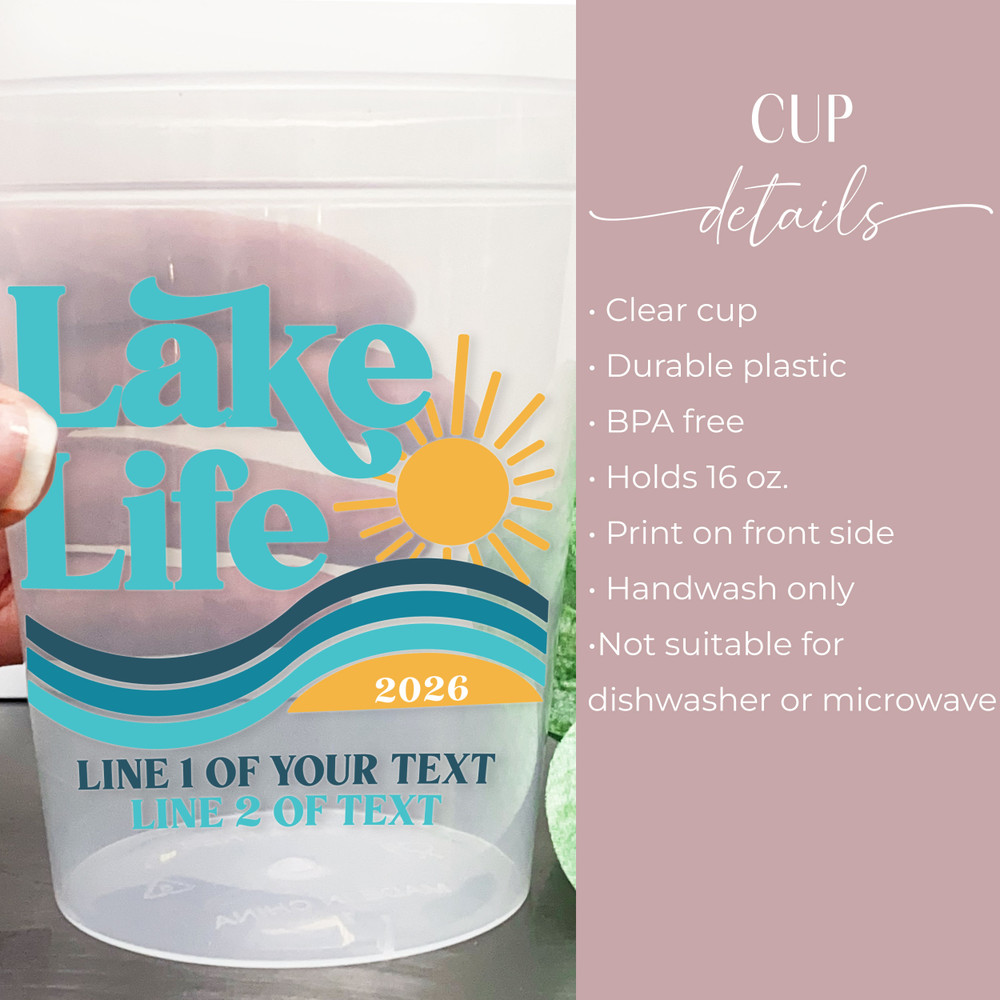 Lake Life 16oz Clear Cups