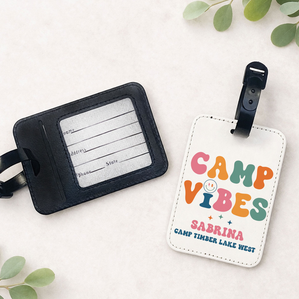 Retro Camp Vibes Luggage Tags