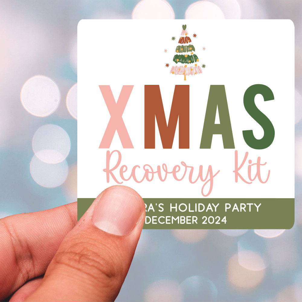 Boho Xmas Recovery Kit Labels + Resealable Bags