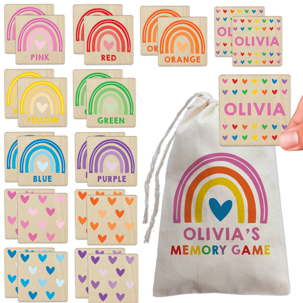 Rainbows & Hearts Memory Game