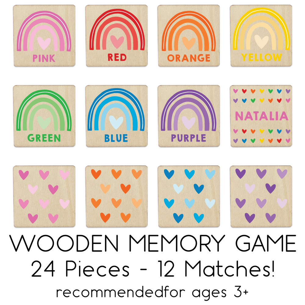 Rainbows & Hearts Memory Game