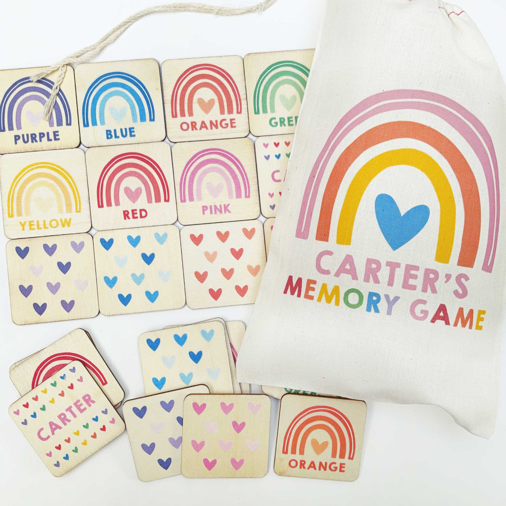 Rainbows & Hearts Memory Game