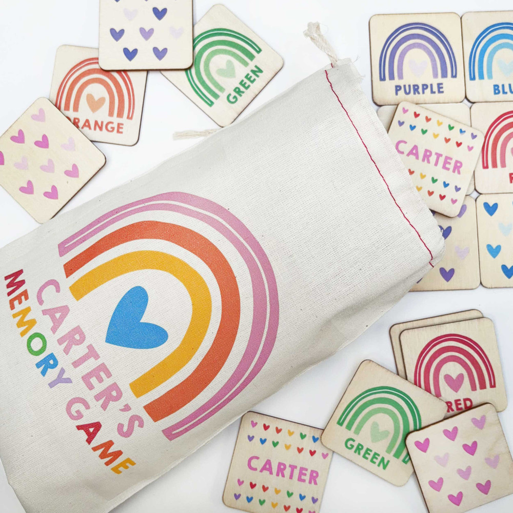Rainbows & Hearts Memory Game