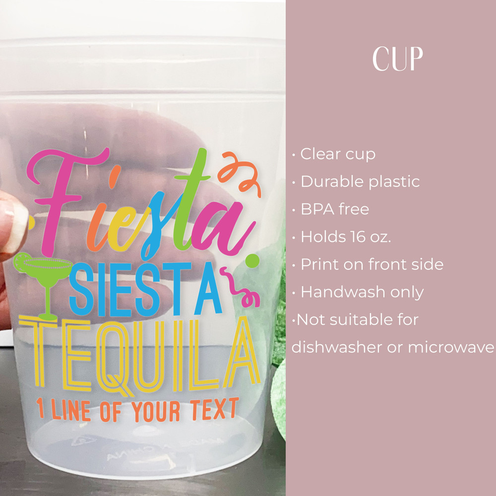 Colorful Fiesta 16oz Clear Cups