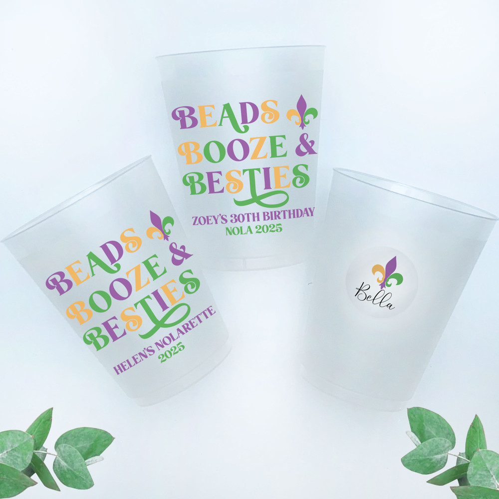 Beads Booze & Besties Cups