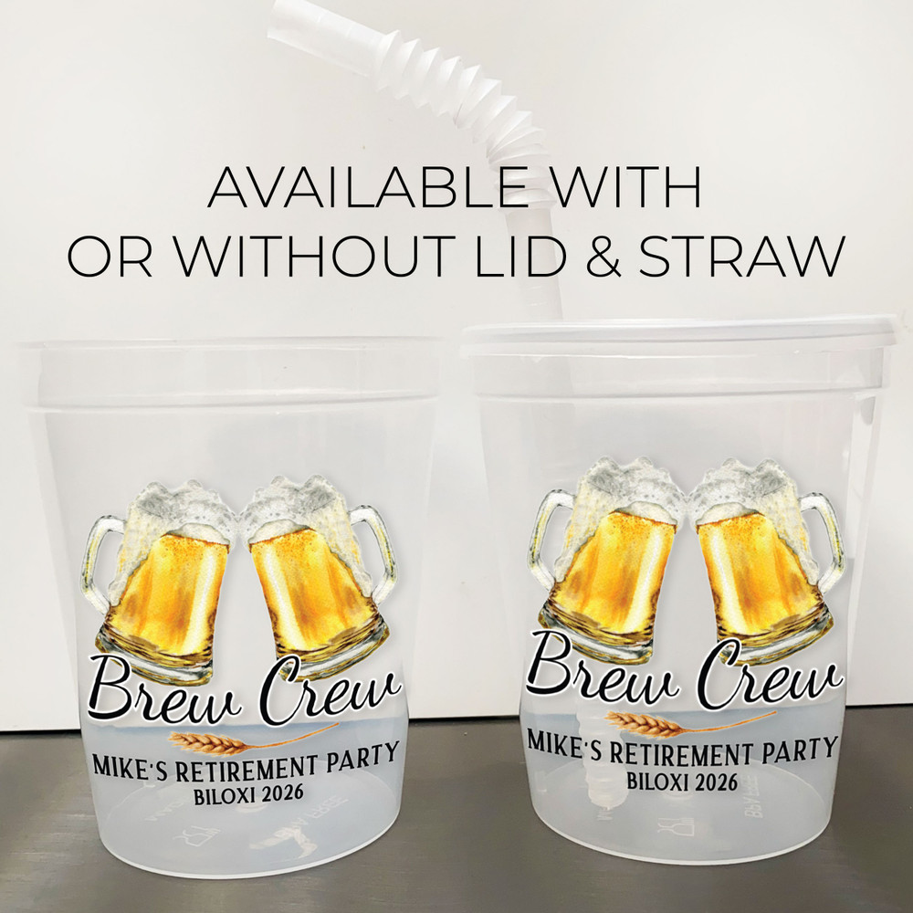 Brew Crew 16oz Clear Cups
