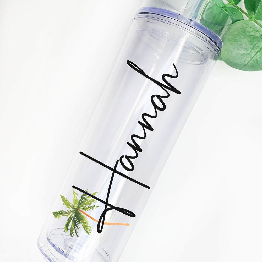 Palm Tree Skinny Tumbler