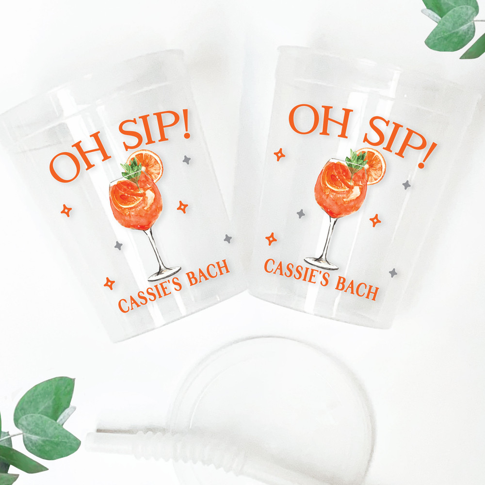 Oh Sip Aperol Spritz 16oz Clear Cups