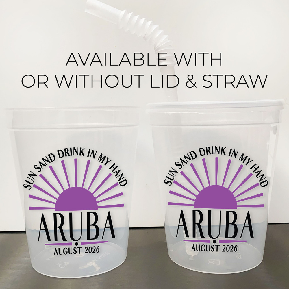 Sunshine Destination 16oz Clear Cups