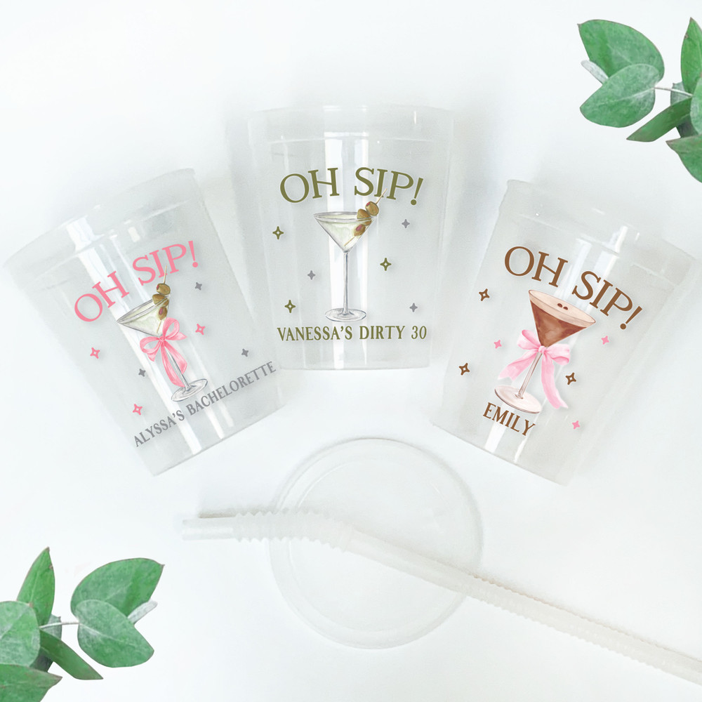 Oh Sip Martini 16oz Clear Cups