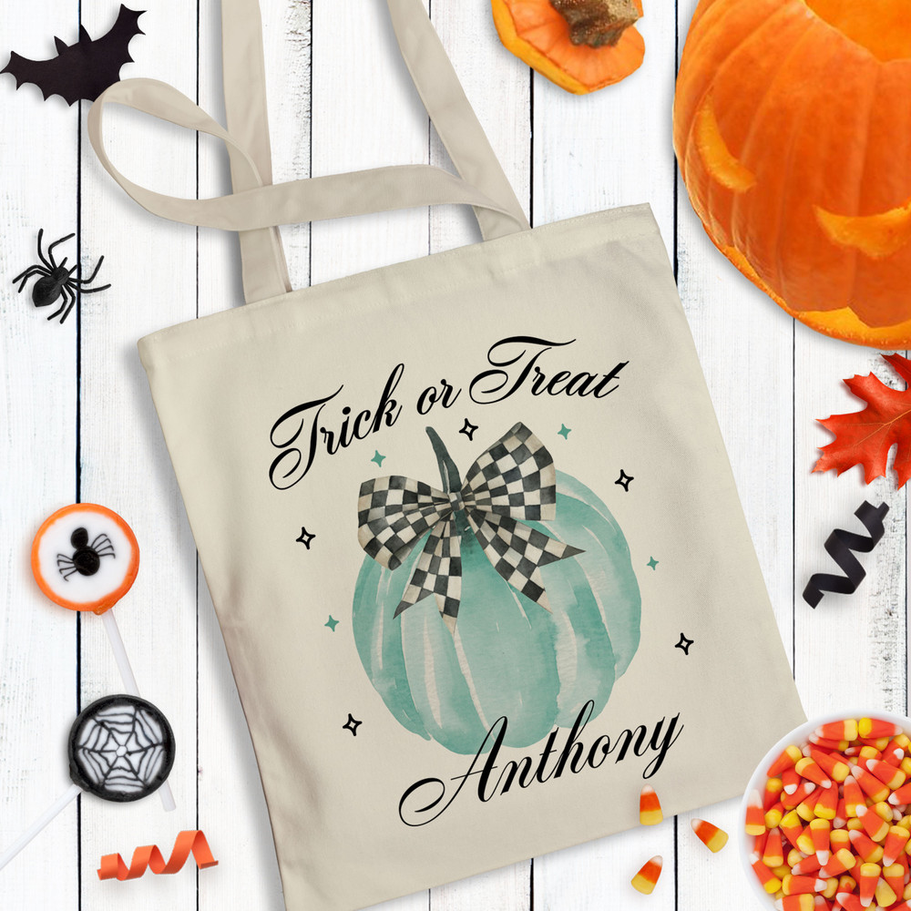Pumpkin with Bow Trick or Treat Bag