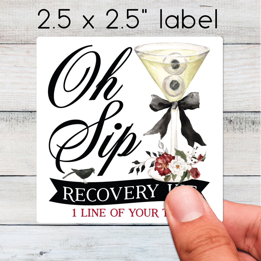 Oh Sip Eyeball Cocktail Recovery Kit Labels + Resealable Bags