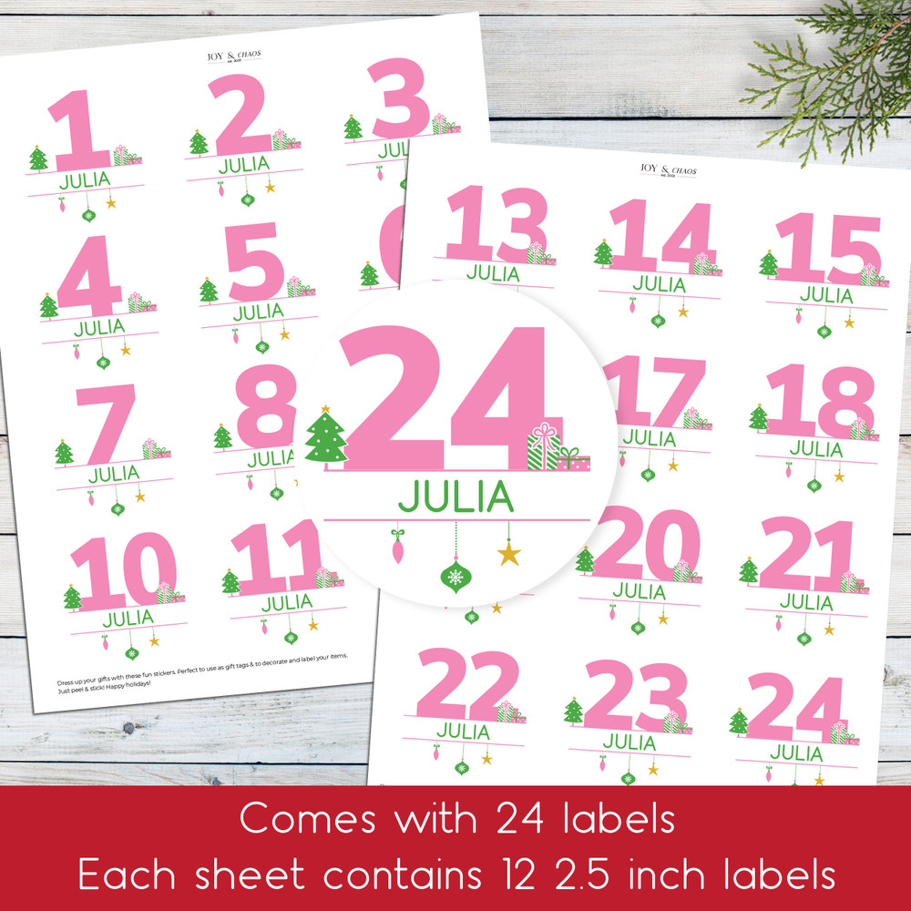 Christmas Advent Labels