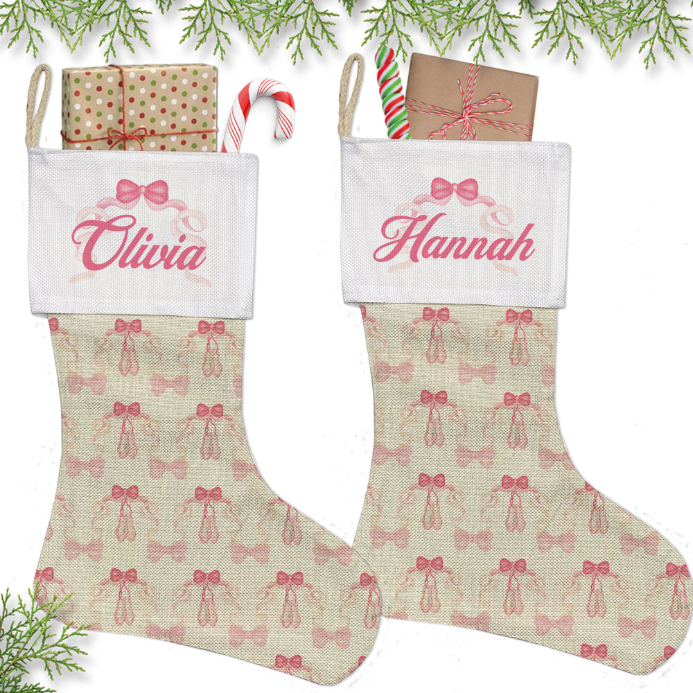 Monogrammed Ballerina Christmas Stocking